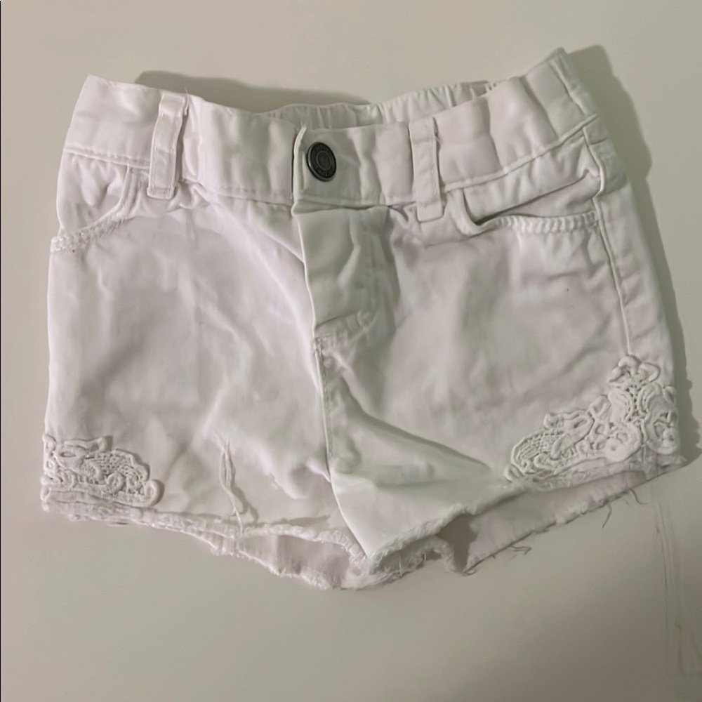 Carter's White Distressed Lace Shorts